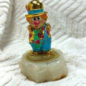 RON Lee Figurine Pudge clown signed 1994 5” X 3”